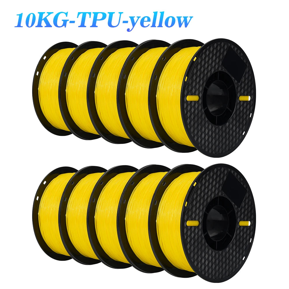 22LBS TPU PETG PLA filament 3D Printer Filament 10 Rolls 1KG 1.75MM Odorless Eco-Friendly Good Tougness No Bubble Mix Color Set