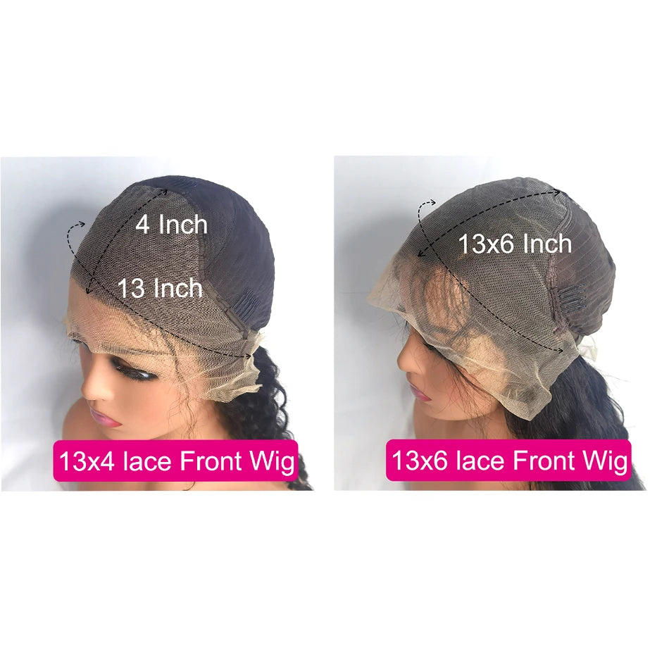42 36 Inch 13x4 13x6 HD Deep Wave Lace Frontal Wig Brazilian Loose Water Curly Lace Front Human Hair Wigs For Women 200 Density