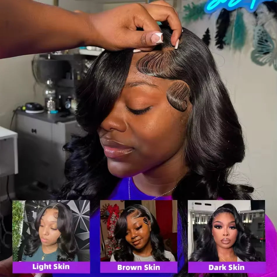 Kerriebeauty 40 Inch Body Wave Glueless 5x5 Lace Front Wig Brazilian 13x4 13x6 HD Water Wave Lace Frontal Wigs Human Hair