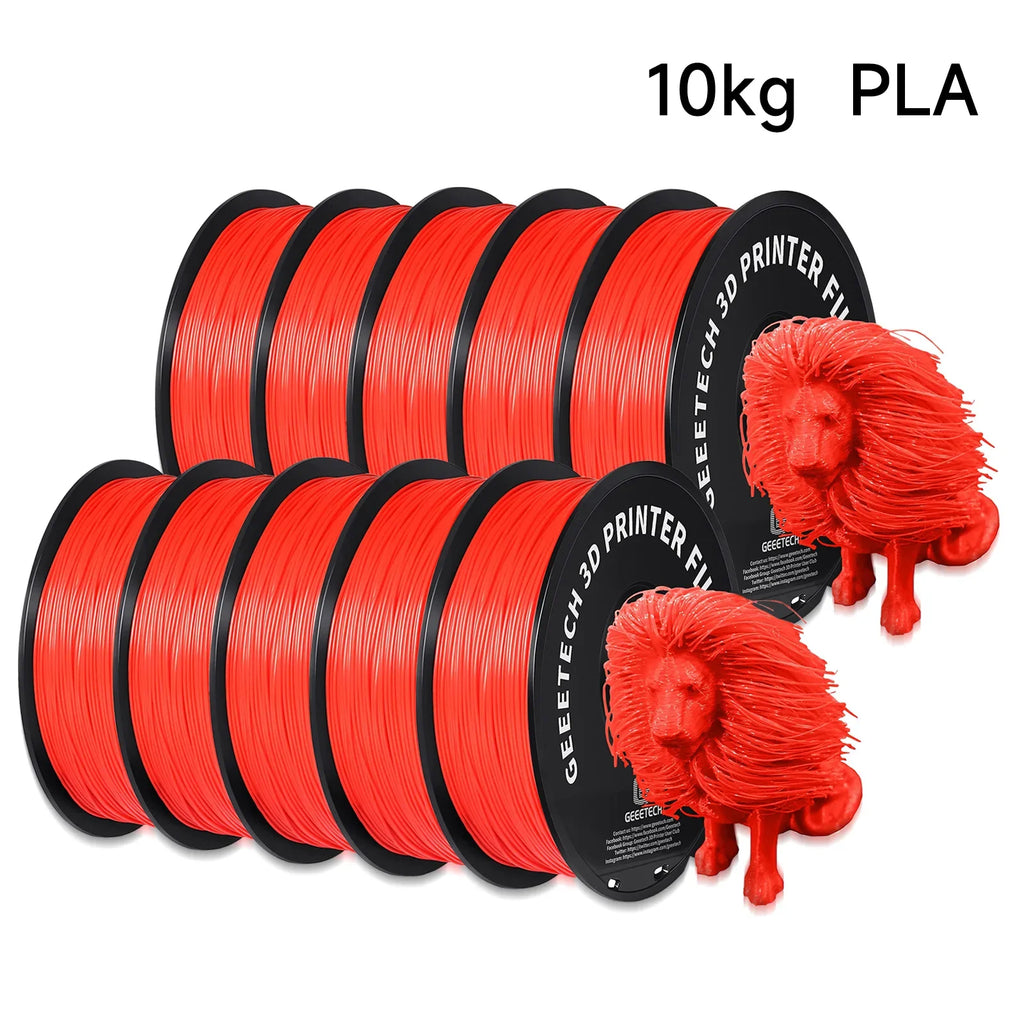 GEEETECH 10Kg In One Box Matte/PETG/Silk PLA/TPU/ABS+ 3D PLA Filament 1.75mm Spool Wire For 3D Printer Material,Safety