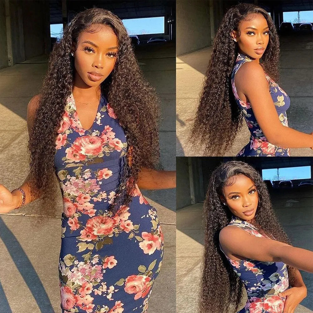 250 Density 40 Inch Curly Human Hair Lace Front Wigs For Women 13x4 13x6 Deep Water Wave Hd Lace Frontal Wig 360 Brazilian Wigs