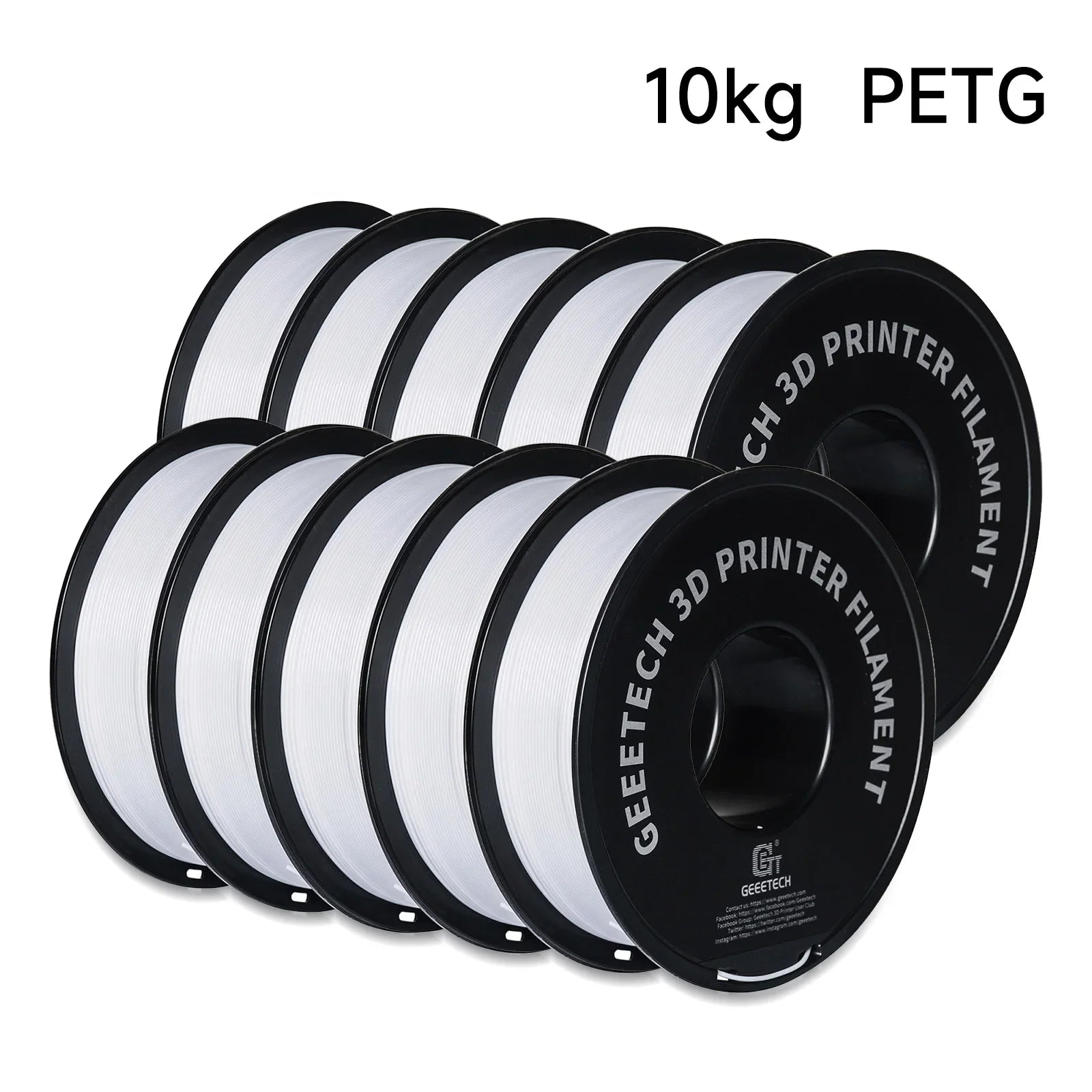 GEEETECH 10Kg In One Box Matte/PETG/Silk PLA/TPU/ABS+ 3D PLA Filament 1.75mm Spool Wire For 3D Printer Material,Safety