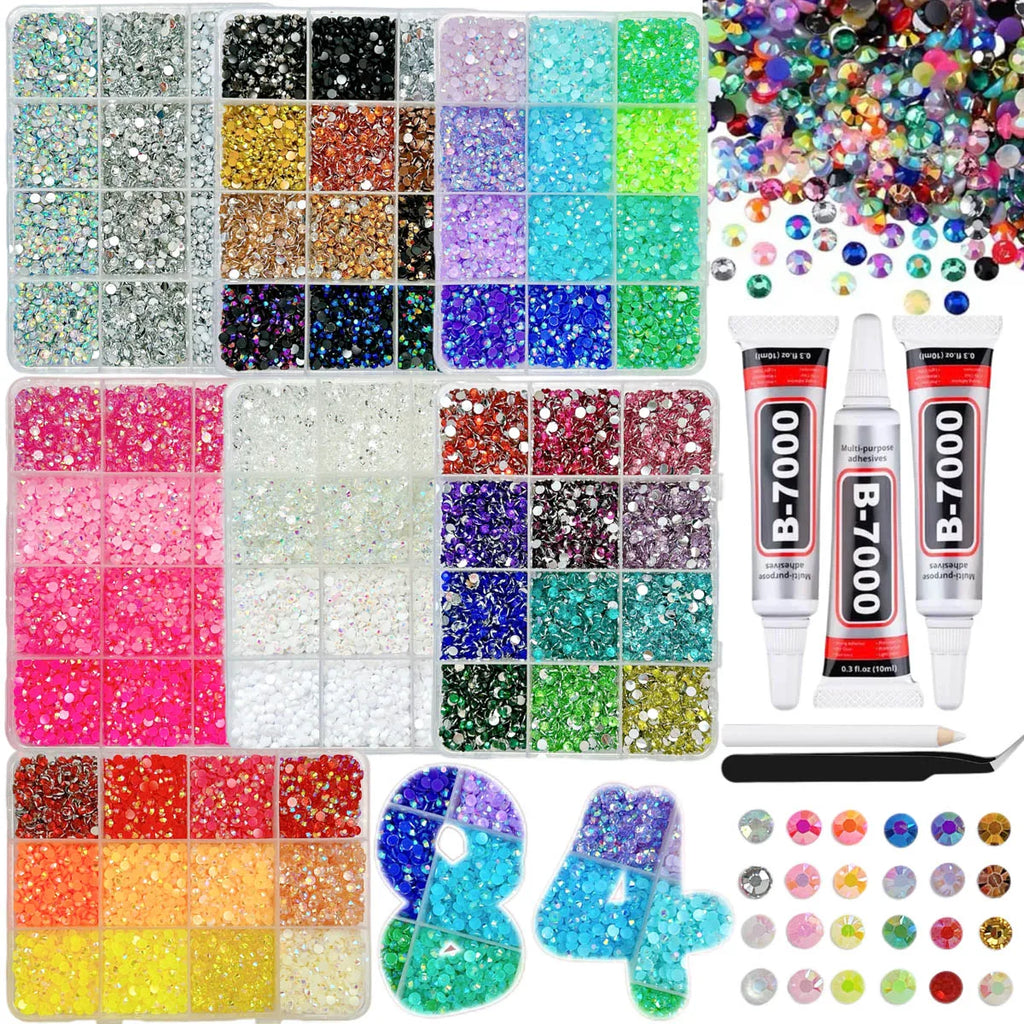 1Box/1Set Hot Selling Flash Nail Rhinestones Bedazzling Kit 3mm Multi-style Colorful Resin Nail Diamond Jewelry DIY Nails Parts