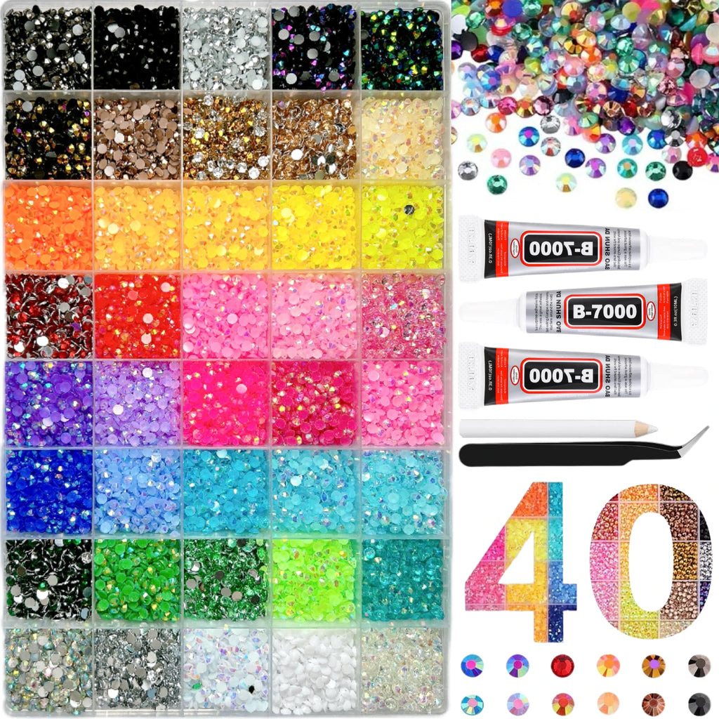 1Box/1Set Hot Selling Flash Nail Rhinestones Bedazzling Kit 3mm Multi-style Colorful Resin Nail Diamond Jewelry DIY Nails Parts