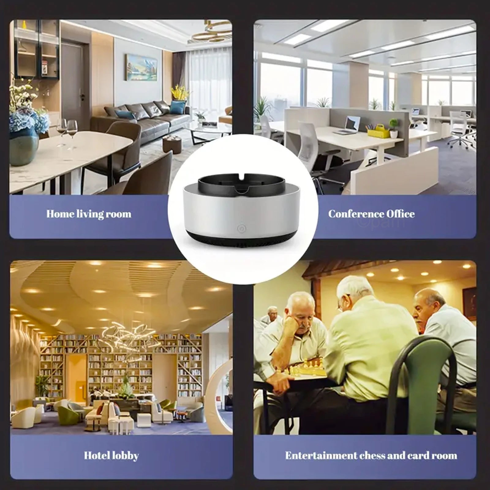 2-in-1 Intelligent Smoke-free Ashtray, Instantly Eliminates The Smell Of Second-hand Smoke, Does Not Include Batteries, Suitable
