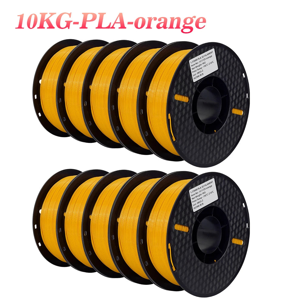 22LBS TPU PETG PLA filament 3D Printer Filament 10 Rolls 1KG 1.75MM Odorless Eco-Friendly Good Tougness No Bubble Mix Color Set