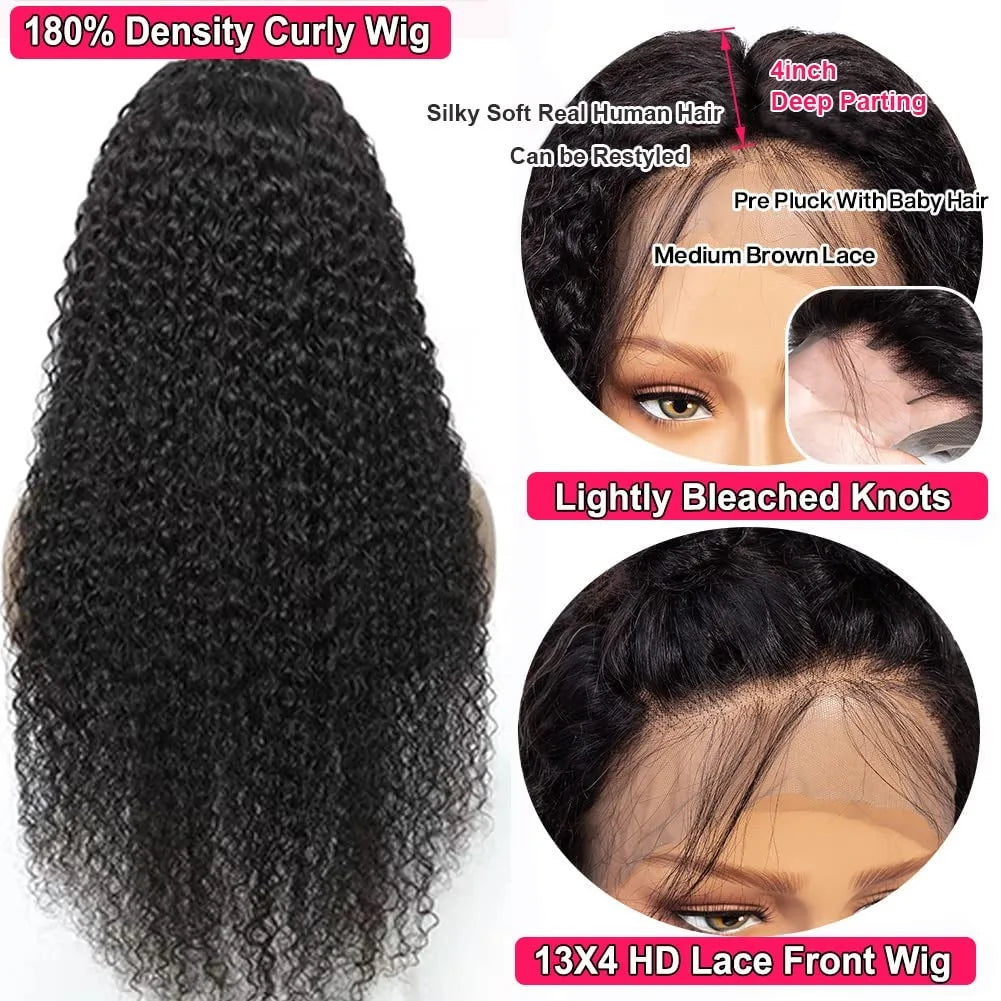 42 36 Inch 13x4 13x6 HD Deep Wave Lace Frontal Wig Brazilian Loose Water Curly Lace Front Human Hair Wigs For Women 200 Density