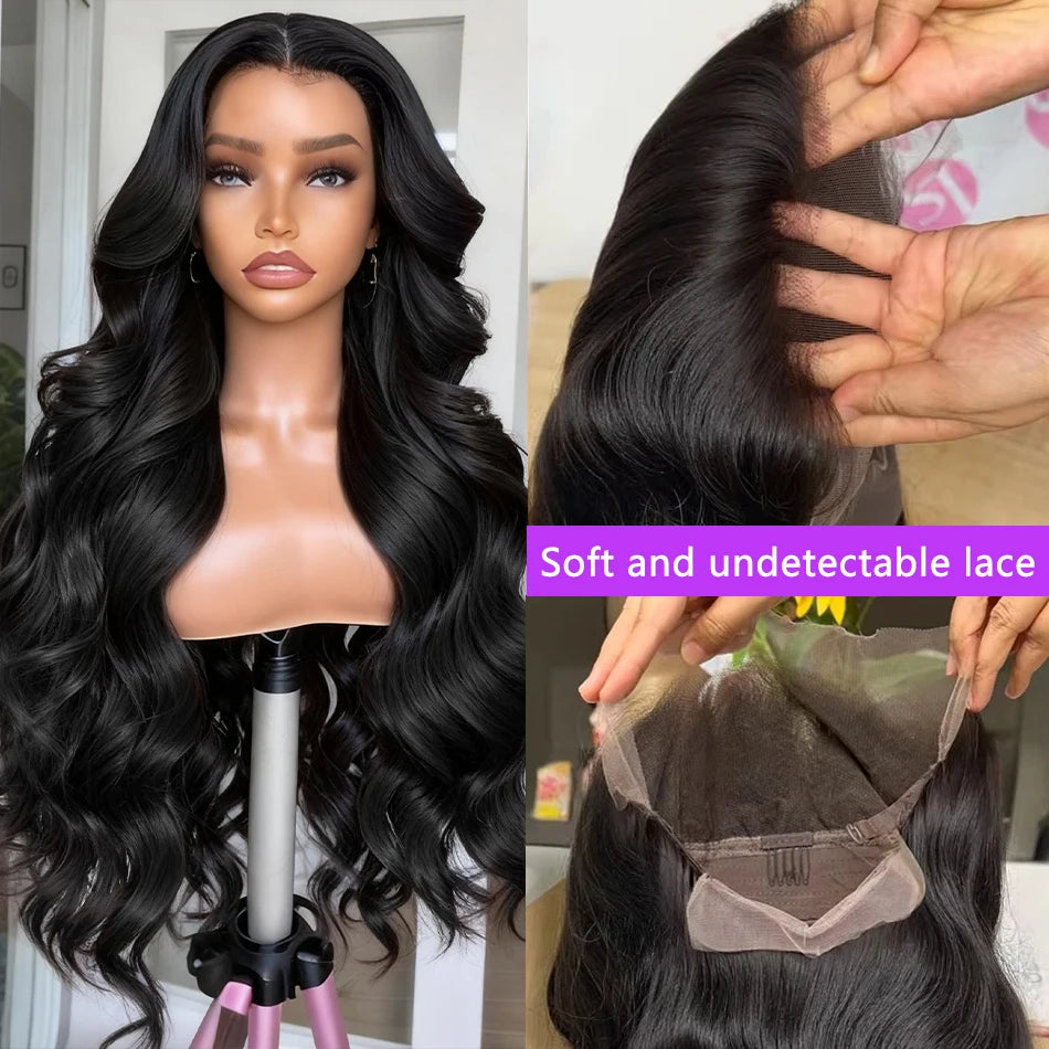 Kerriebeauty 40 Inch Body Wave Glueless 5x5 Lace Front Wig Brazilian 13x4 13x6 HD Water Wave Lace Frontal Wigs Human Hair