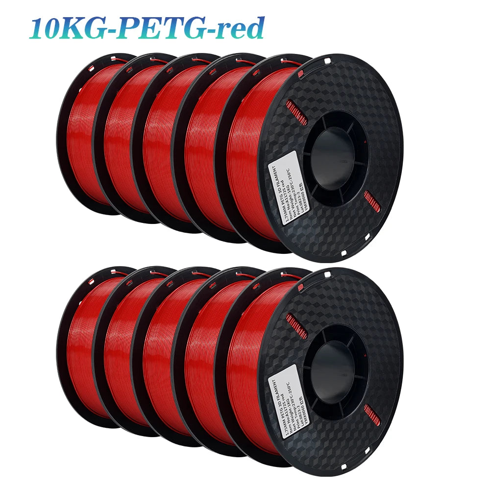 22LBS TPU PETG PLA filament 3D Printer Filament 10 Rolls 1KG 1.75MM Odorless Eco-Friendly Good Tougness No Bubble Mix Color Set