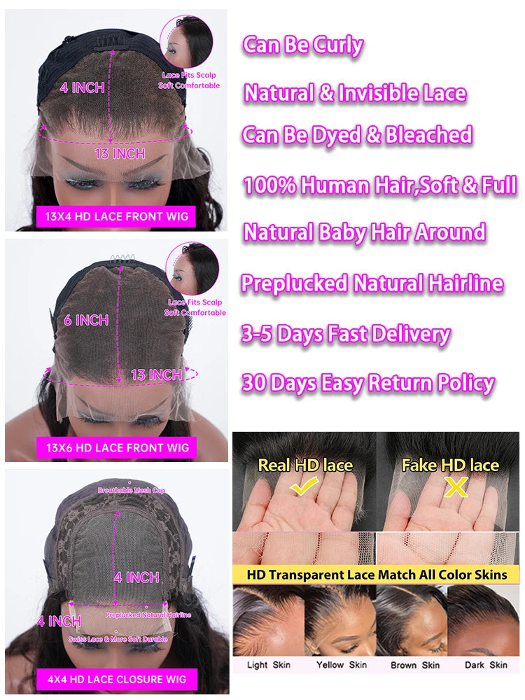 250 Density 40 Inch Curly Human Hair Lace Front Wigs For Women 13x4 13x6 Deep Water Wave Hd Lace Frontal Wig 360 Brazilian Wigs