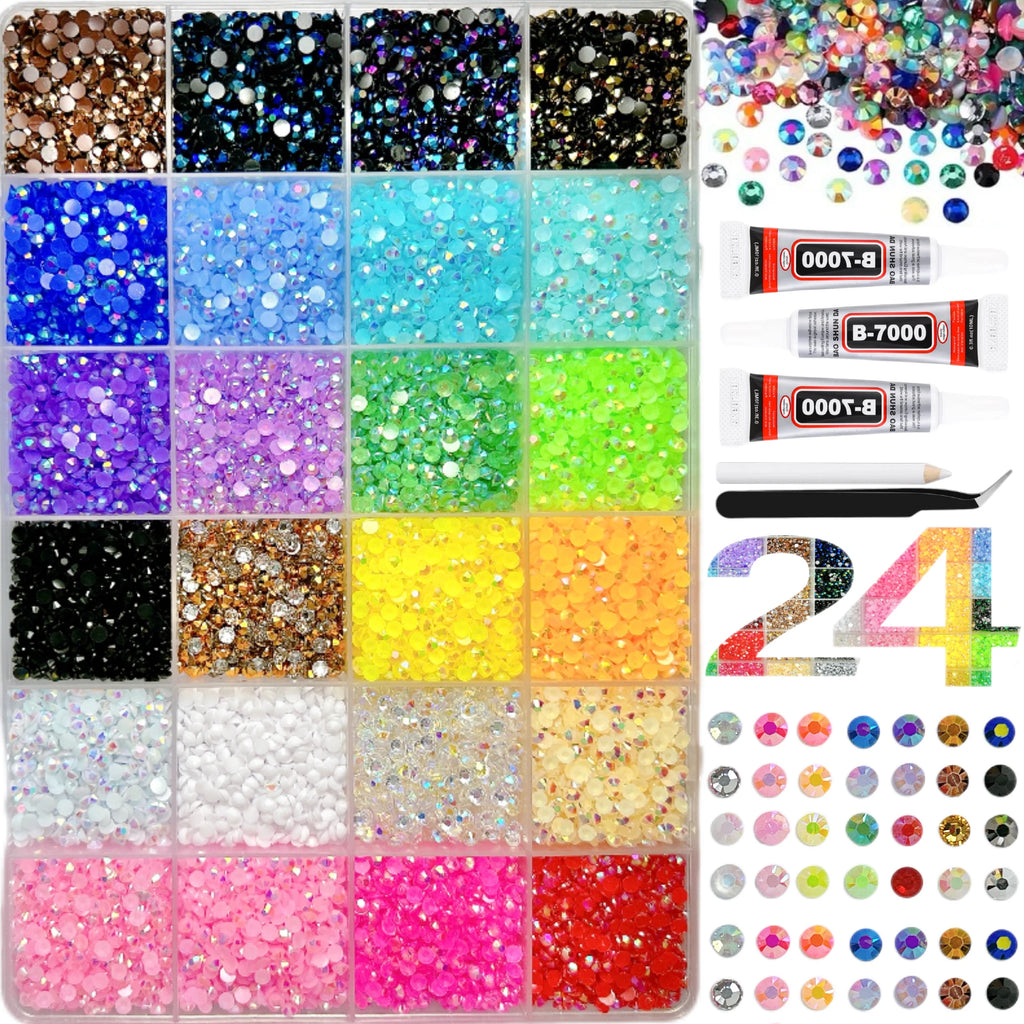 1Box/1Set Hot Selling Flash Nail Rhinestones Bedazzling Kit 3mm Multi-style Colorful Resin Nail Diamond Jewelry DIY Nails Parts