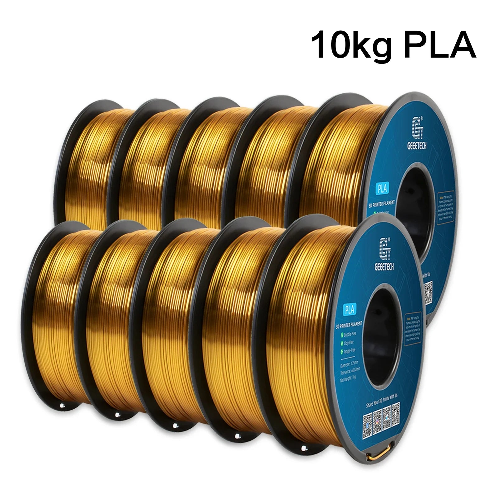 GEEETECH 10Kg In One Box Matte/PETG/Silk PLA/TPU/ABS+ 3D PLA Filament 1.75mm Spool Wire For 3D Printer Material,Safety