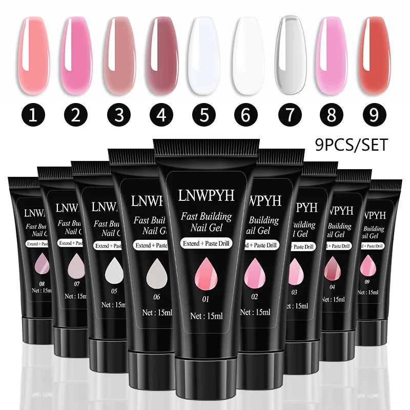 Poly Extension Nail Gel Set Professional Nail Art Kit Acrylic Nail Extension Finger All For Quick Building Gel Extension Gel Kit
