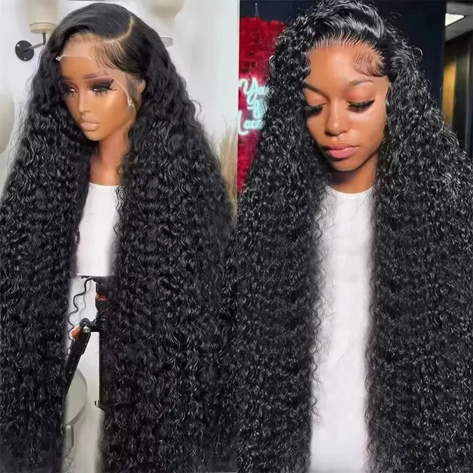 250 Density 40 Inch Curly Human Hair Lace Front Wigs For Women 13x4 13x6 Deep Water Wave Hd Lace Frontal Wig 360 Brazilian Wigs