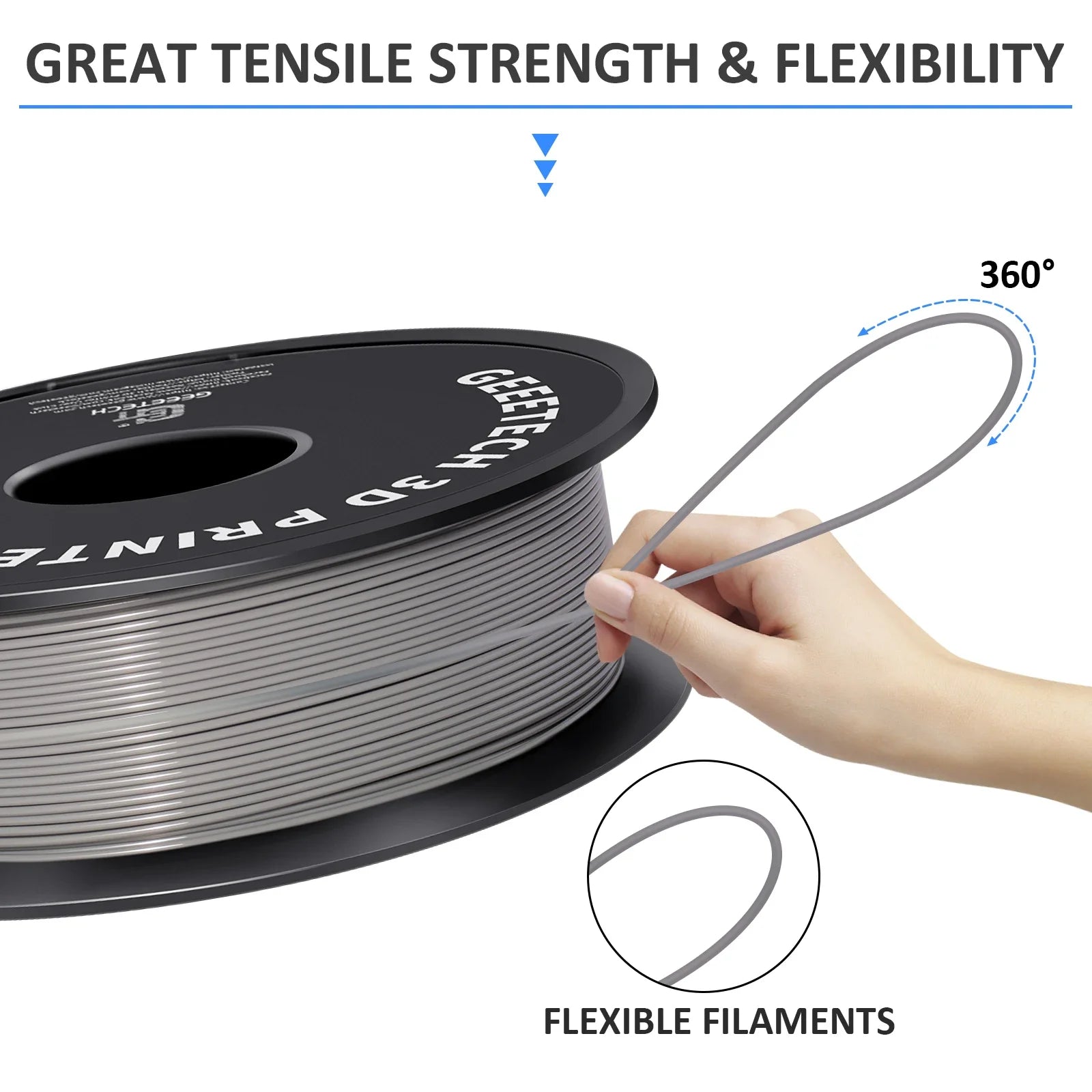 GEEETECH 10Kg In One Box Matte/PETG/Silk PLA/TPU/ABS+ 3D PLA Filament 1.75mm Spool Wire For 3D Printer Material,Safety
