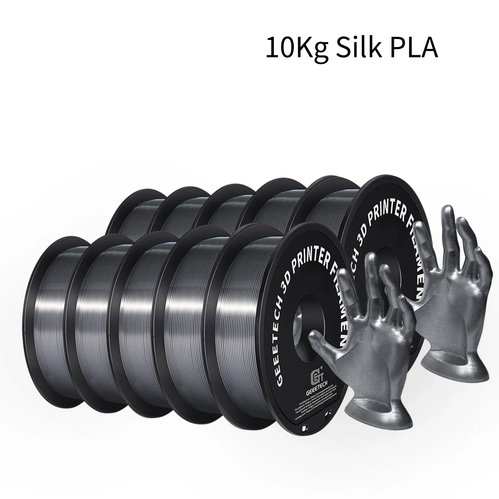 GEEETECH 10Kg In One Box Matte/PETG/Silk PLA/TPU/ABS+ 3D PLA Filament 1.75mm Spool Wire For 3D Printer Material,Safety