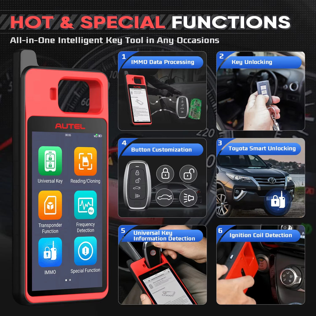 Autel MaxiIM KM100 KM100X Key Tool Car IMMO Universal Key Generator Kit Support All key Lost,Delete Key Key Programmer,Add Key